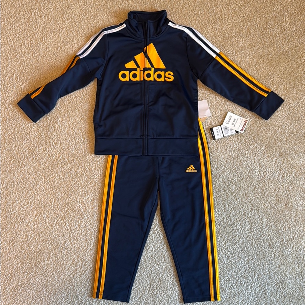Adidas Navy and Gold Tracksuit
